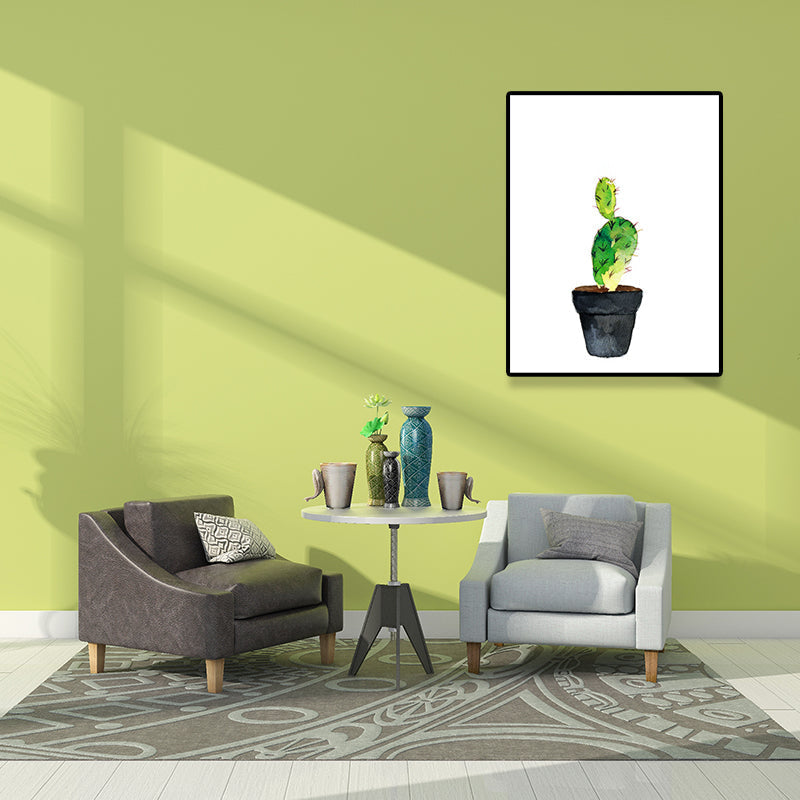 Sikunuo | Green Pot Cactus Wall Art Decor Plant Tropical Texture Canvas Print for Home