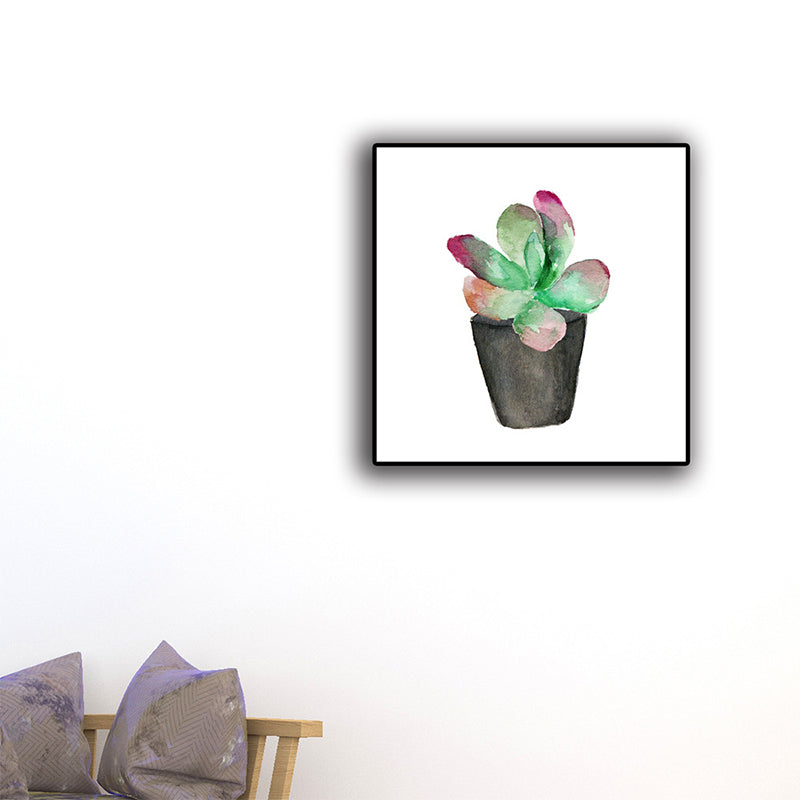 Sikunuo | Tropix Succulent Plant Sign Canvas Structured Green Wall Art Print for Living Room
