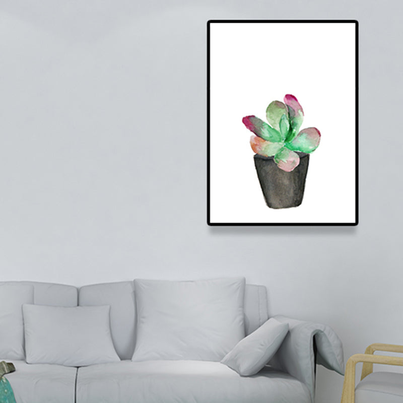 Sikunuo | Tropix Succulent Plant Sign Canvas Structured Green Wall Art Print for Living Room
