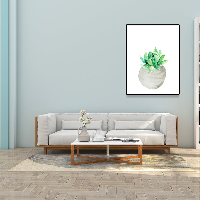 Sikunuo | Tropix Succulent Plant Sign Canvas Structured Green Wall Art Print for Living Room