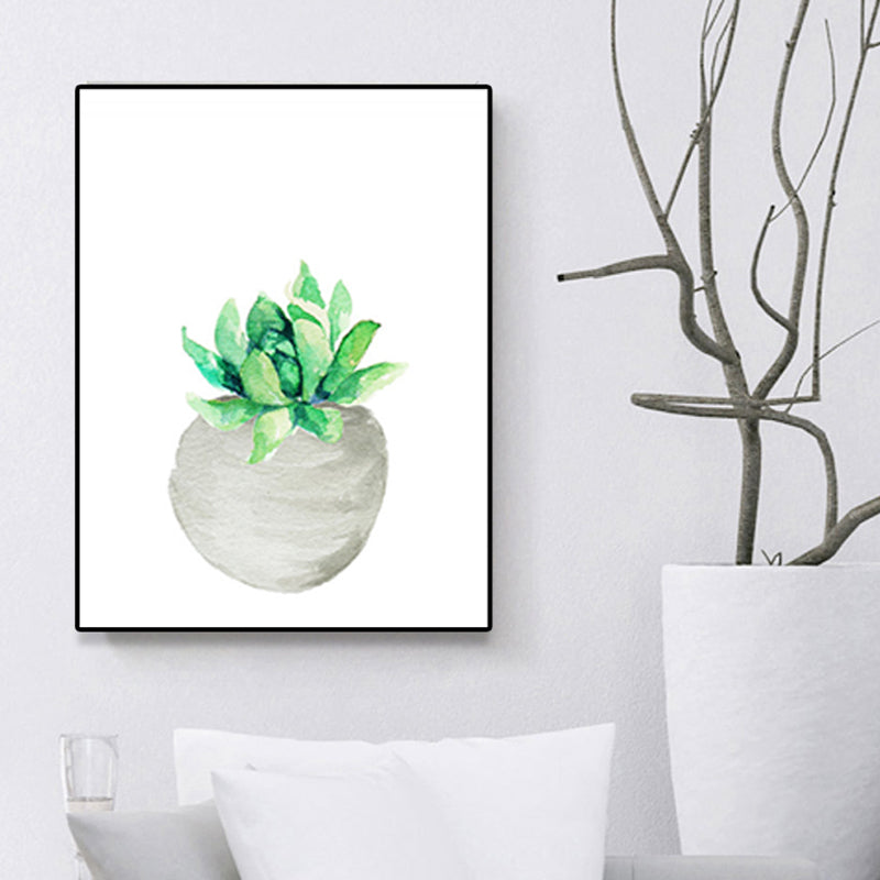 Sikunuo | Tropix Succulent Plant Sign Canvas Structured Green Wall Art Print for Living Room