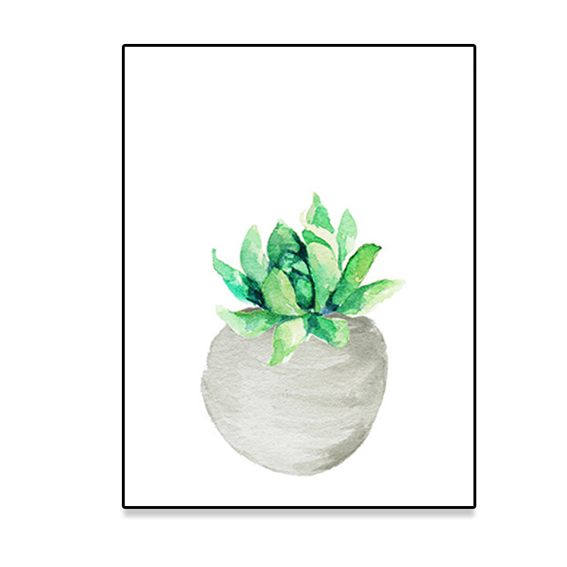 Sikunuo | Tropix Succulent Plant Sign Canvas Structured Green Wall Art Print for Living Room
