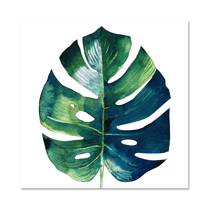 Sikunuo | Stylish tropical leaf art print for bedroom Botanical wall decoration in green
