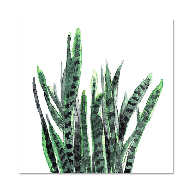 Sikunuo | Stylish tropical leaf art print for bedroom Botanical wall decoration in green