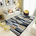 Sikunuo | Minimalistic Novelty Rug in Gray Geometric Lines Pattern Rug Polyester Machine Washable Rug for Home Decoration