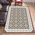 Sikunuo | Persian Moroccan Carpet in Brown Geometric Floral Pattern Carpet Polyester Anti-Slip Back Carpet for Home Decoration