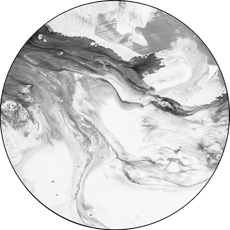 Sikunuo | Black and White Bedroom Carpet Modern Abstract Oil Painting Pattern Area Rug Polyester Non-Slip Washable Rug