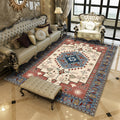 Sikunuo | American Southwestern rug in gray and white geometric floral pattern rug polyester non-slip rug for home decor