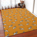 Sikunuo | Orange Children's Room Rug Children's Animal Zebra Pattern Rug Polyester Stain Resistant Rug