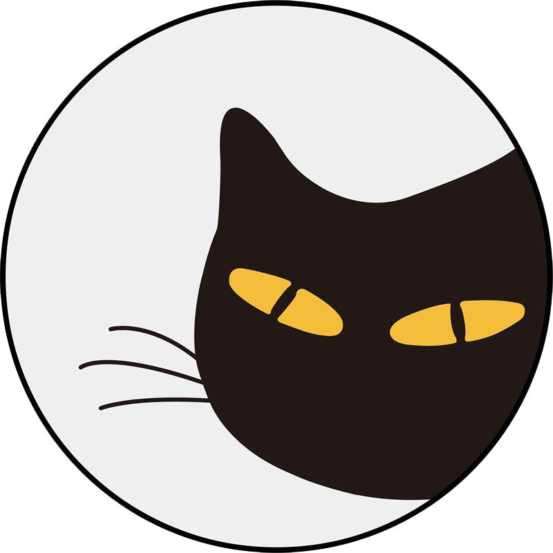 Sikunuo | Gray Children's Room Rug Children Animal Cat Funny Facial Expression Pattern Area Rug Polyester Stain Resistant Rug