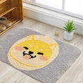 Sikunuo | Green Children's Room Rug Kids Animal Dog Circle Pattern Area Rug Polyester Non-Slip Background Carpet