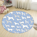 Sikunuo | Yellow and Pink Children's Room Rug Children Animal Dog Watermelon Leaf Pattern Carpet Polyester Washable Rug