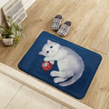 Sikunuo | Unique Kids Rug in Blue and Green Animal Cat Pattern Carpet Polyester Washable Rug for the Children's Room