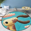 Sikunuo | Kids' bedroom rug in blue animal dog cloud pattern rug polyester machine washable rug