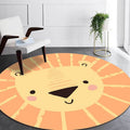 Sikunuo | Children’s Bedroom Carpet in Yellow Animal Lion Print Carpet Polyester Pet-Friendly Non-Slip Carpet