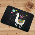 Sikunuo | Blue and Black Children's Room Rug Animal Alpaca Pattern Carpet Polyester Stain Resistant Rug