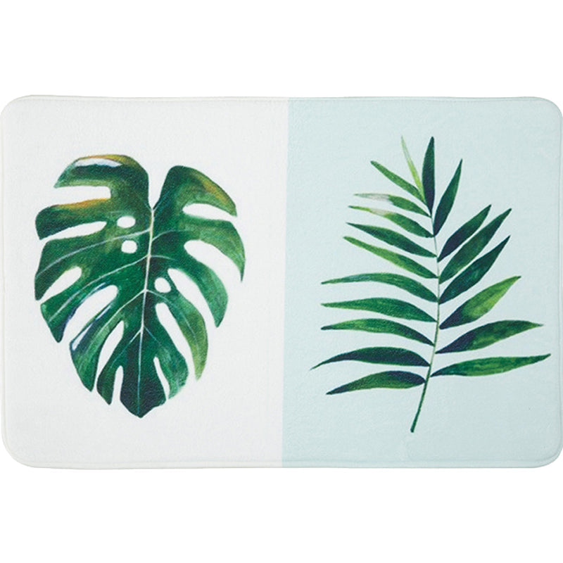 Sikunuo | Green and Pink Children's Room Carpet Children Botanical Leaf Potted Plants Pattern Area Rug Polyester Pet Friendly Carpet