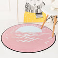 Sikunuo | Simple children's dress in pink and blue fairy tale rainy sunset moon pattern rug polyester washable carpet for children's room