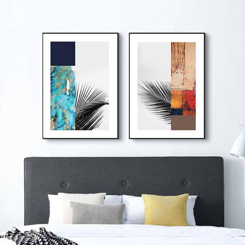 Sikunuo | Multicolored abstract canvas print tropical textured wall art for home