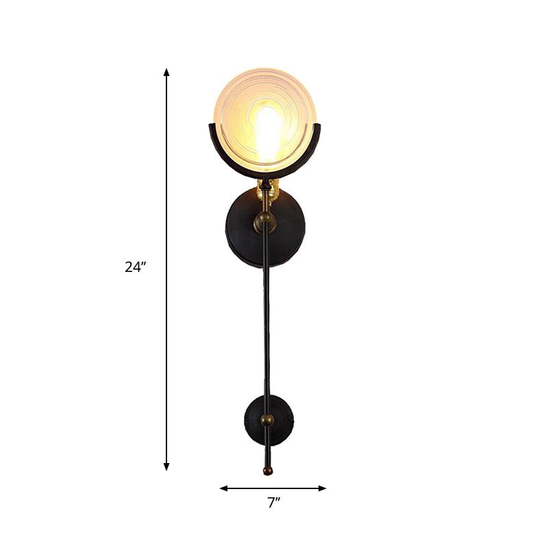 Sikunuo | Torch Wall Lamp Modern 1 Head Wall Lighting with Clear Glass Panel for Living Room
