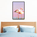 Sikunuo | Tropix Animal Flamingos Canvas Art Pink-Blue Textured Wall Decoration for the Seating Area