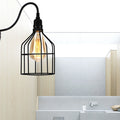 Sikunuo | Black 1 Head Wall Lamp Vintage Industrial Metal Bottle/Rectangular Wall Light Wall Lamp with Wire Frame for Café