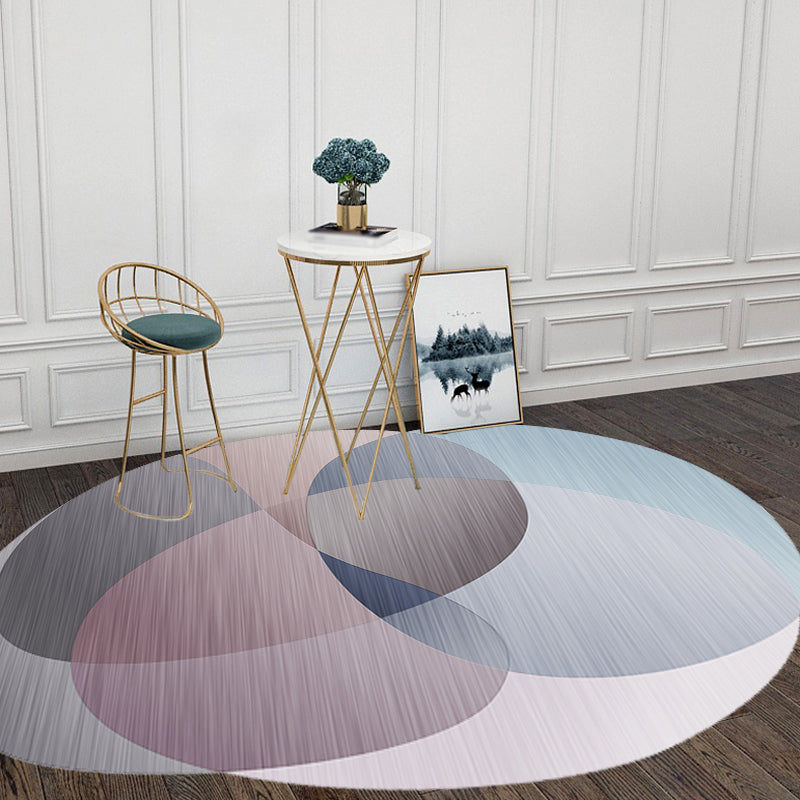 Sikunuo | Gray Irregular Bedroom Carpet Novelty Color Block Pattern Rug Polyester Stain Resistant Carpet