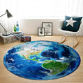 Sikunuo | Blue rug for the children's room space planet galaxy airplane pattern area rug polyester non-slip rug