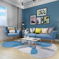 Sikunuo | Novelty Living Room irregular rug in gray and blue color block print rug polyester non-slip backing area rug