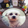Sikunuo | Pink and Red Kids Room Carpet Animal Dog Pattern Area Rug Polyester Non-Slip Back Rug