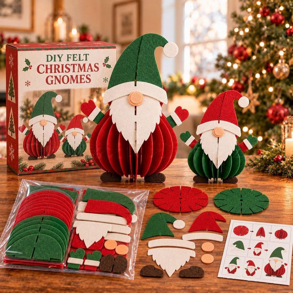 DIY 3D Felt Christmas Friends Kit DIY