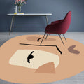 Sikunuo | Brown irregular bedroom rug novelty abstract painting pattern area rug polyester pet-friendly rug