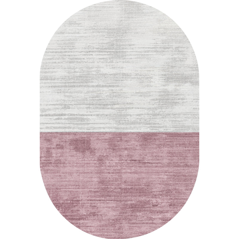 Sikunuo | Novelty Living Room Carpet in Pink and Blue Color Block Print Carpet Polyester Stain Resistant Area Rug