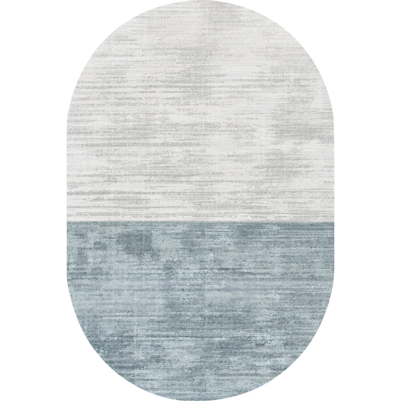 Sikunuo | Novelty Living Room Carpet in Pink and Blue Color Block Print Carpet Polyester Stain Resistant Area Rug