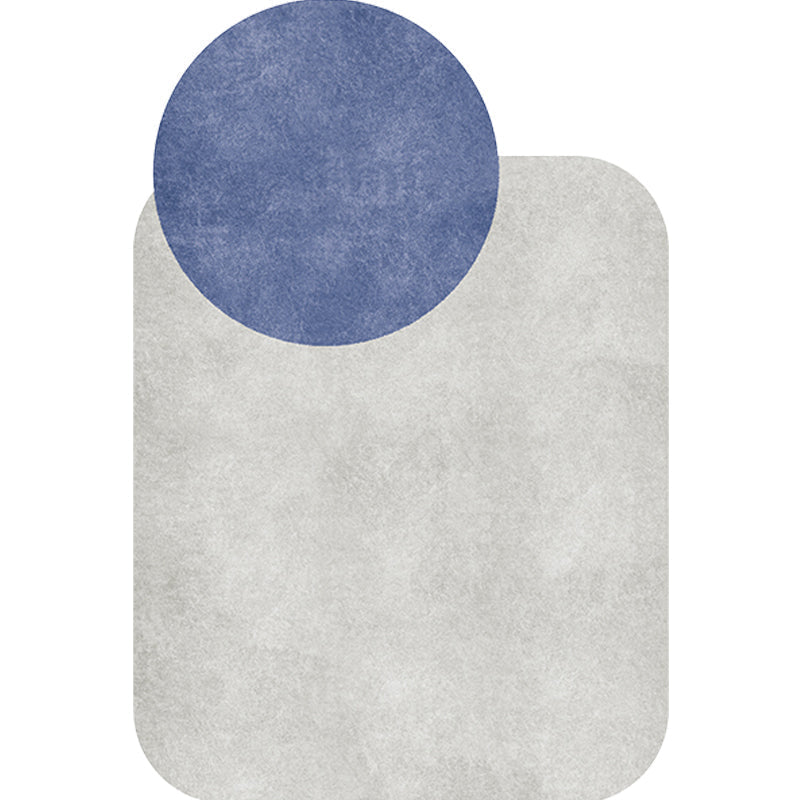 Sikunuo | Novelty Living Room Irregular Carpet in Gray and Pink Color Block Circle Rectangle Print Carpet Polyester Non-Slip Carpet