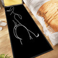 Sikunuo | Novelty Abstract Rug Modern Black Polyester Rug Non-Slip Pet-Friendly Area Rug for Bedroom