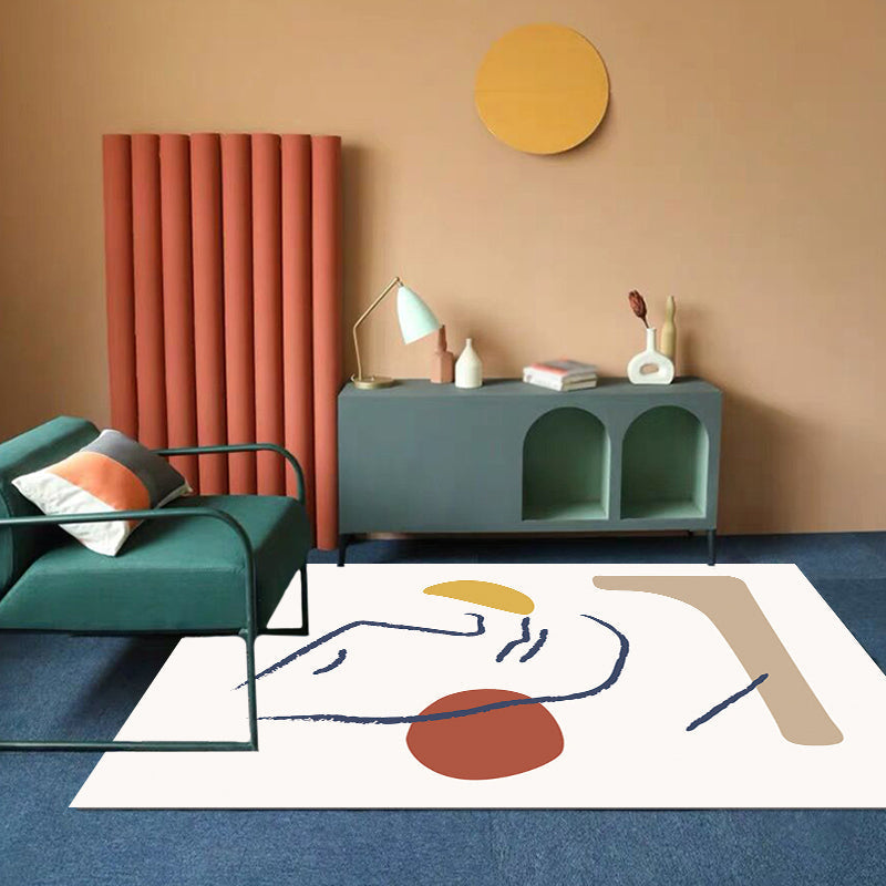 Sikunuo | Multicolored character pattern rug polyester casual rug pet-friendly washable rug for the bedroom