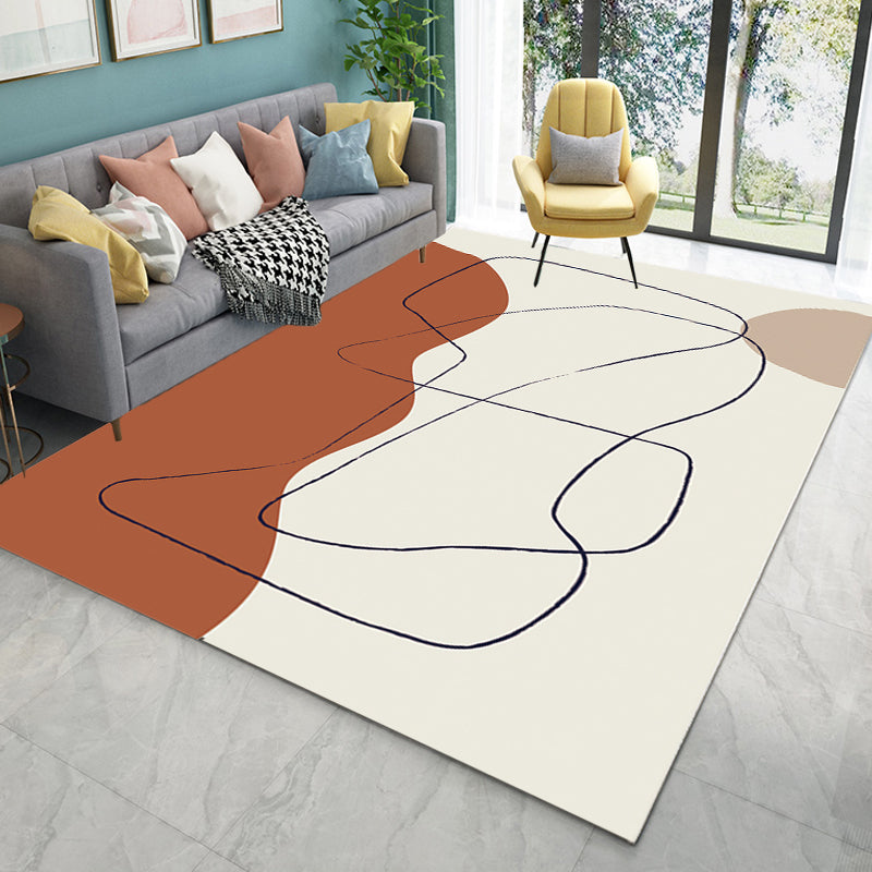 Sikunuo | Multicolored character pattern rug polyester casual rug pet-friendly washable rug for the bedroom