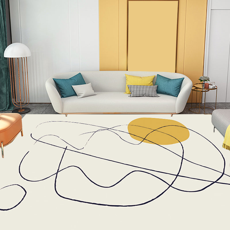 Sikunuo | Multicolored character pattern rug polyester casual rug pet-friendly washable rug for the bedroom