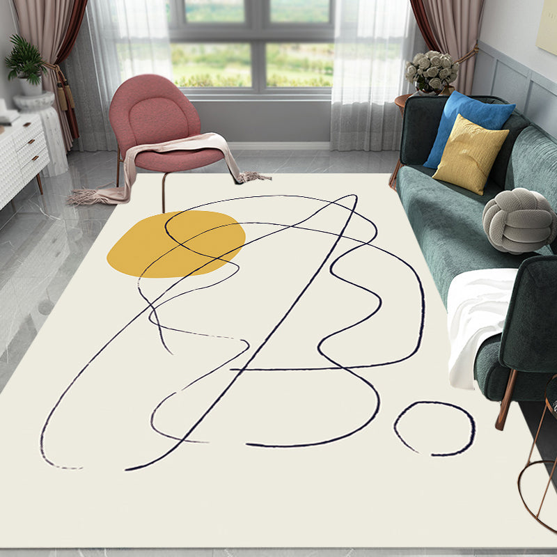 Sikunuo | Multicolored character pattern rug polyester casual rug pet-friendly washable rug for the bedroom