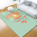 Sikunuo | Unusual heart pattern rug green children's rug polyester pet friendly washable non-slip back rug for the children's room