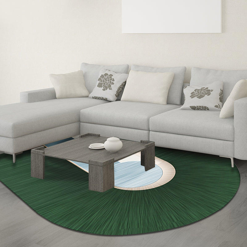 Sikunuo | Green Bedroom Carpet New Arrival Color Block Pattern Carpet Polyester Pet-Friendly Washable Carpet