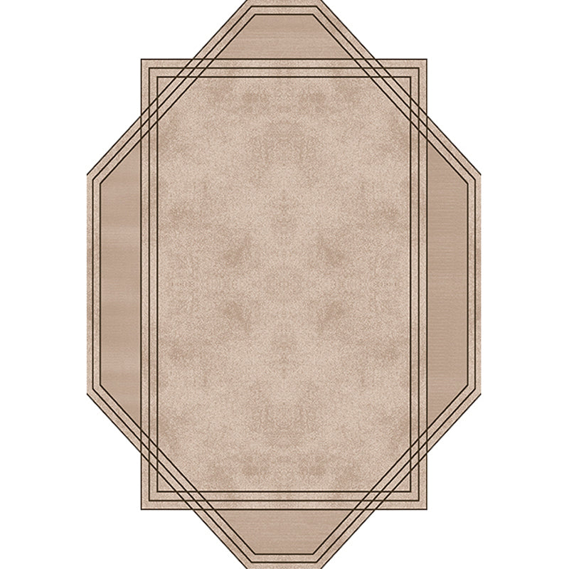 Sikunuo | Brown Bedroom Carpet New Single-Colored Area Rug Polyester Pet-Friendly Non-Slip Rug