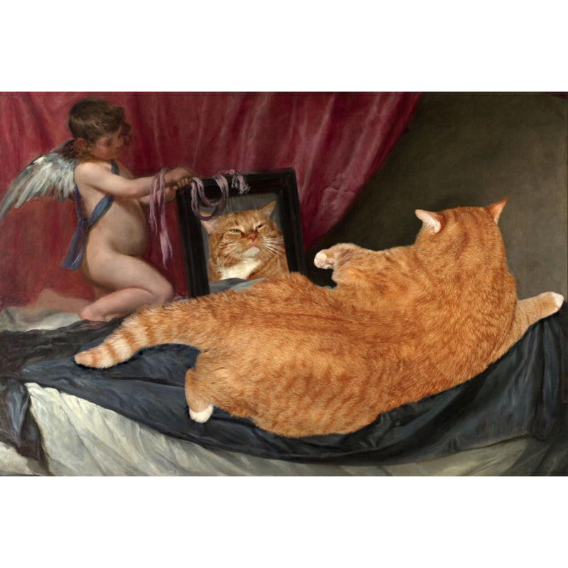 Sikunuo | Novelty Cat Pattern Carpet Red and Black Polyester Washable Pet-Friendly Area Rug for Decoration
