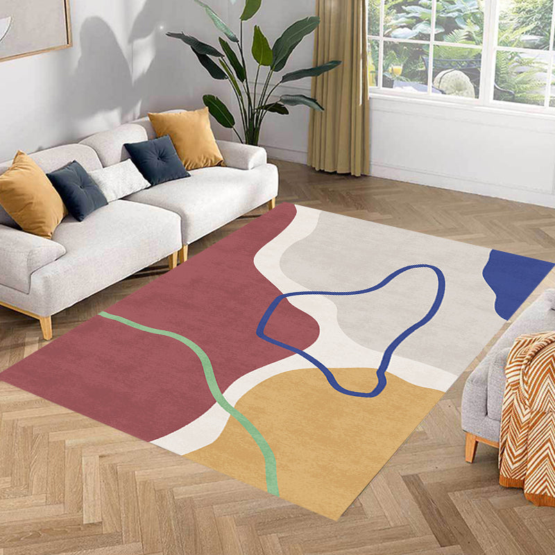 Sikunuo | Simple Norwegian Carpet Multifunctional Abstract Carpet Washable Pet-Friendly Area Rug for Living Room
