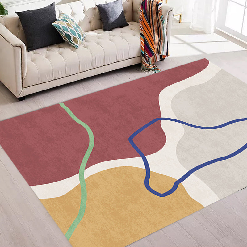 Sikunuo | Simple Norwegian Carpet Multifunctional Abstract Carpet Washable Pet-Friendly Area Rug for Living Room