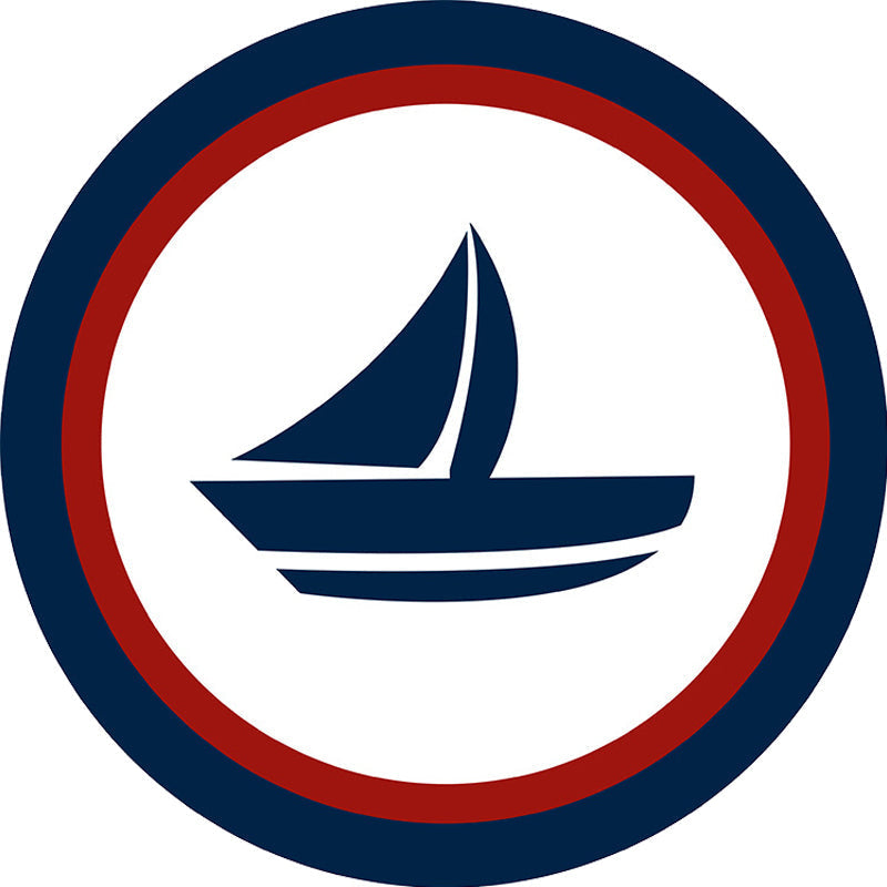 Sikunuo | Unique navigation pattern rug with ship and anchor Blue and White children's rug Polyester Washable Pet-friendly Non-slip rug for children's room