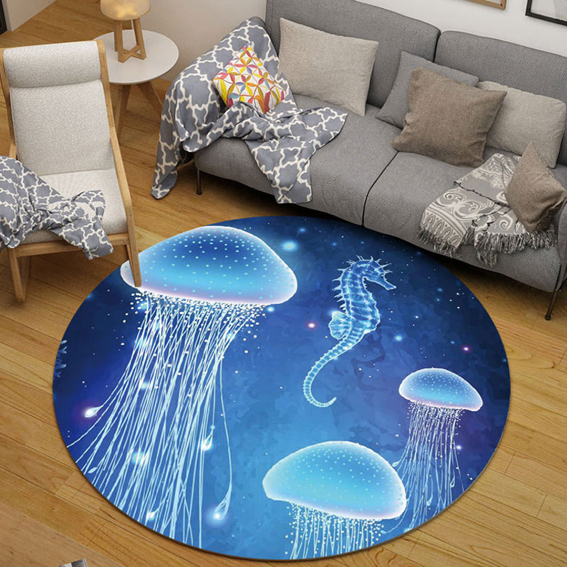 Sikunuo | Cute Cartoon Character Pattern Rug Pink Kids Rug Polyester Washable Pet Friendly Non-Slip Rug for the Nursery