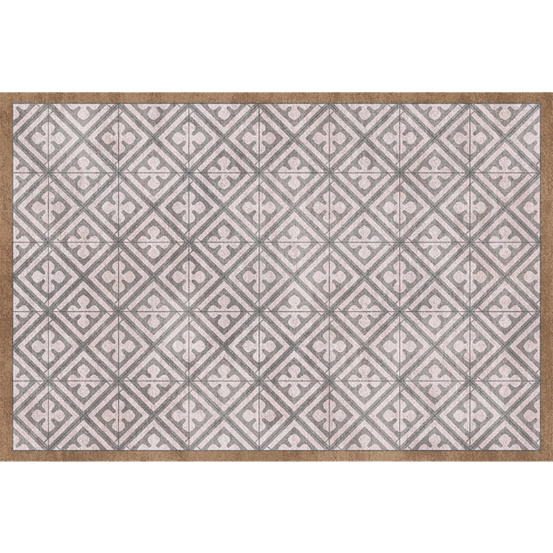 Sikunuo | Retro Tribal geometric pattern rug Brown and Blue rug Polyester washable pet-friendly non-slip rug for living room