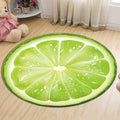 Sikunuo | Green and Orange Children's Carpet Polyester Fruit Pattern Rug Pet Friendly Washable Non-Slip Backing Area Rug for Decoration